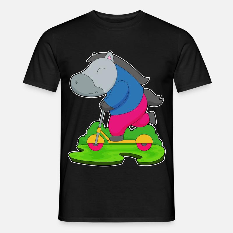 Pferd Roller - Männer T-Shirt - Schwarz