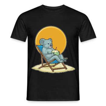 Koala Strand Kokosnuss Sommer - T-shirt homme - noir - Devant - AI Model Male 178 light (178cm)