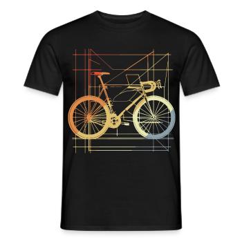 Bicycle Drawing Retro - Men's T-Shirt - black - Front - AI Model Male 178 light (178cm)