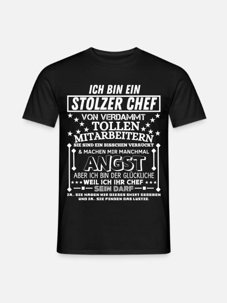 Stolt chef sjov gave til manager kontor - Mænd T-shirt - sort