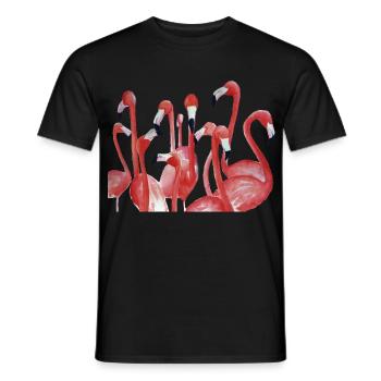Ensemble d’aquarelle Vivid Flamingo - T-shirt homme - noir - Devant - AI Model Male 178 light (178cm)