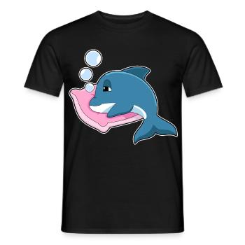 Dolphin Sleeping Pillow - Men's T-Shirt - black - Front - AI Model Male 178 light (178cm)