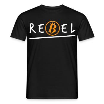 Bitcoin Rebel Crypto BTC - Men's T-Shirt - black - Front - AI Model Male 178 light (178cm)