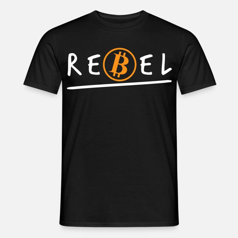 Bitcoin Rebel Krypto BTC - Männer T-Shirt - Schwarz