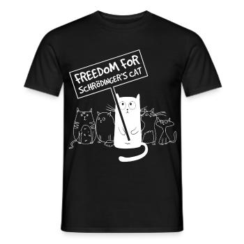 Liberté pour le chat de Schrödinger Funny Nerd Meme - T-shirt homme - noir - Devant - AI Model Male 178 light (178cm)