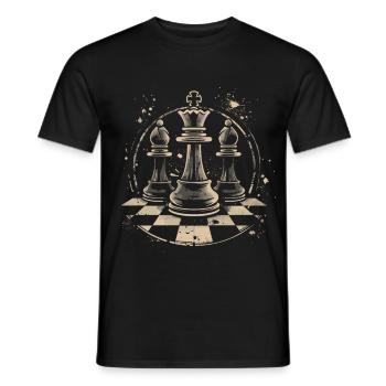 Chess Pieces Drawing - Men's T-Shirt - black - Front - AI Model Male 178 light (178cm)