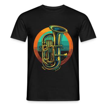 Tuba Illustration - T-shirt homme - noir - Devant - AI Model Male 178 light (178cm)