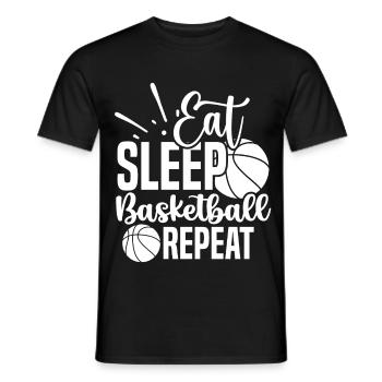 Eat sleep basketball repeat weiss - Männer T-Shirt - Schwarz - Vorne - AI Model Male 178 light (178cm)