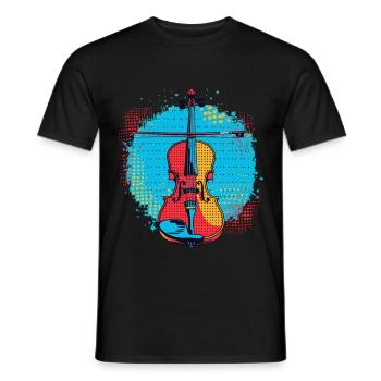 Dessin de violon - T-shirt homme - noir - Devant - AI Model Male 178 light (178cm)