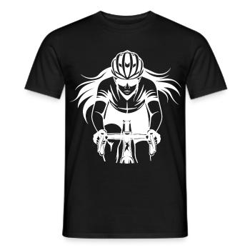Radfahrerin Zeichnung - Männer T-Shirt - Schwarz - Vorne - AI Model Male 178 light (178cm)