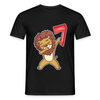 Motif Lion 7ème Anniversaire - 7 ans - T-shirt homme - noir - Devant - AI Model Male 178 light (178cm)