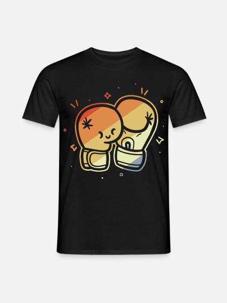 Vintage Boxhandschuhe Comic - Männer T-Shirt - Schwarz