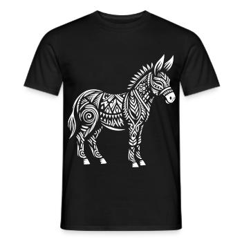 Âne tribal - T-shirt homme - noir - Devant - AI Model Male 178 light (178cm)