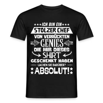 ich bin ein stolzer Chef von verrückten Genies - Männer T-Shirt - Schwarz - Vorne - AI Model Male 178 light (178cm)