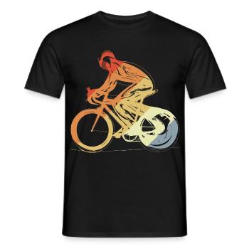 Look vintage cycliste - T-shirt homme - noir - Devant - AI Model Male 178 light (178cm)