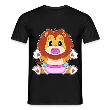 Löwe Baby Schnuller - Männer T-Shirt - Schwarz - Vorne - AI Model Male 178 light (178cm)