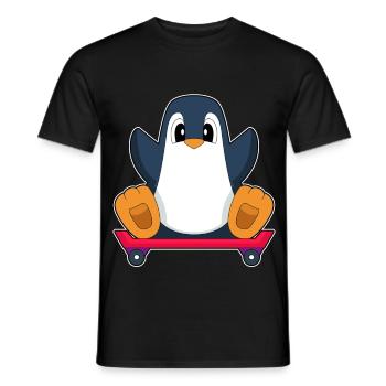 Pinguin Skater Skateboard - Männer T-Shirt - Schwarz - Vorne - AI Model Male 178 light (178cm)