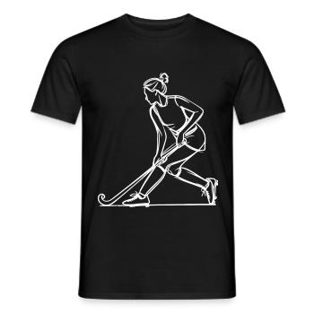 Feldhockeyspielerin Zeichnung - Männer T-Shirt - Schwarz - Vorne - AI Model Male 178 light (178cm)
