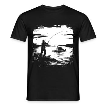 Fishing Graph - Men's T-Shirt - black - Front - AI Model Male 178 light (178cm)