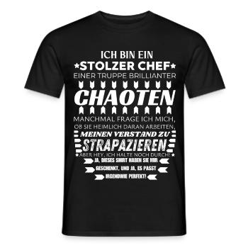 ICH BIN EIN STOLZER CHEF BRILLIANTER CHAOTEN TEAM - Männer T-Shirt - Schwarz - Vorne - AI Model Male 178 light (178cm)