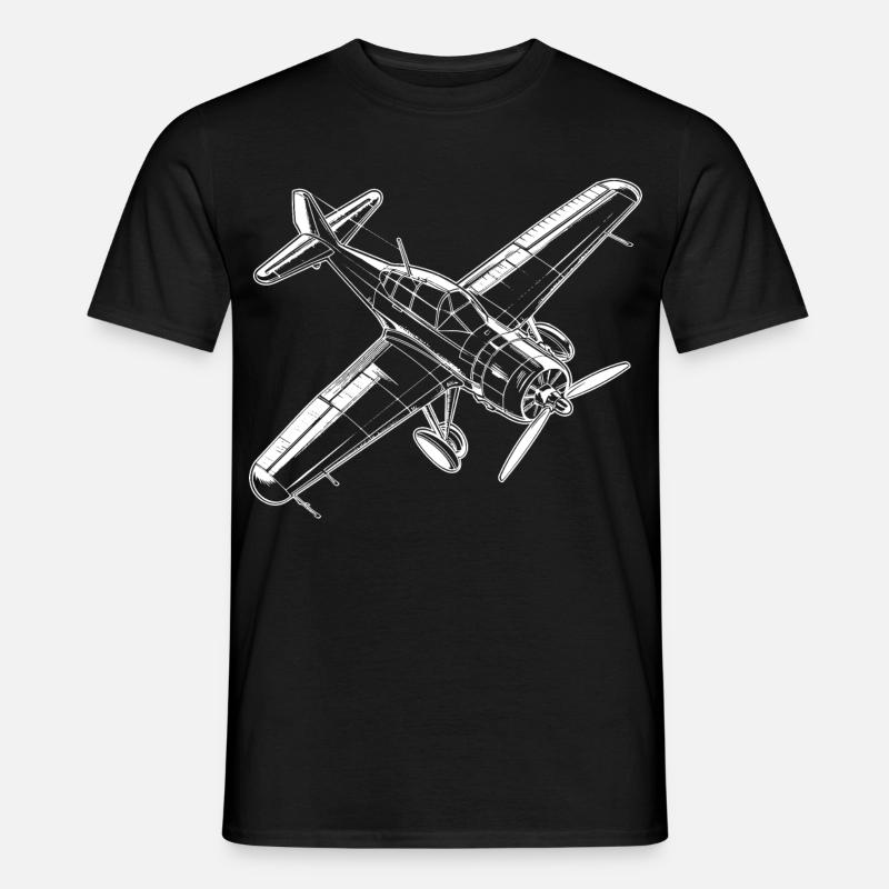 Propellerflugzeug - Männer T-Shirt - Schwarz