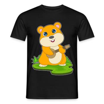 Hamster Musicien Guitare Musique - T-shirt homme - noir - Devant - AI Model Male 178 light (178cm)