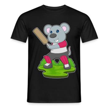 Souris Cricket Battes de cricket - T-shirt homme - noir - Devant - AI Model Male 178 light (178cm)