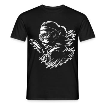 Lacrosse player - Men's T-Shirt - black - Front - AI Model Male 178 light (178cm)