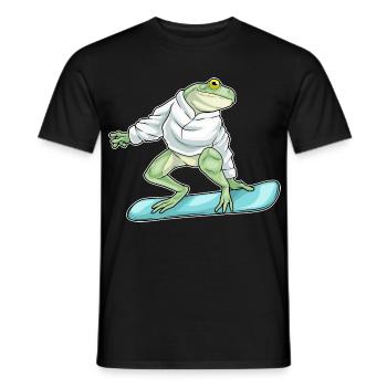 Frosch Snowboarder Snowboard - Männer T-Shirt - Schwarz - Vorne - AI Model Male 178 light (178cm)