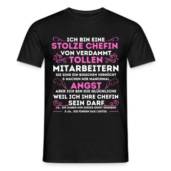STOLZE CHEFIN VON VERDAMMT TOLLEN MITARBEITERN - Männer T-Shirt - Schwarz - Vorne - AI Model Male 178 light (178cm)