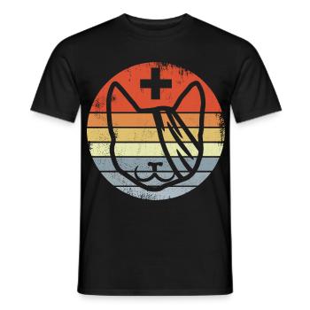 Vétérinaire Chat - T-shirt homme - noir - Devant - AI Model Male 178 light (178cm)