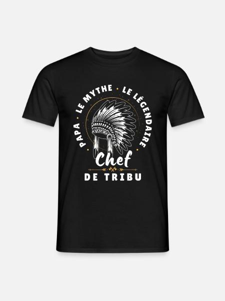 Papa le mythe le légendaire Chef de tribu - T-shirt homme - noir