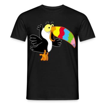 Vogel und mehrfarbiger Schnabel - Männer T-Shirt - Schwarz - Vorne - AI Model Male 178 light (178cm)
