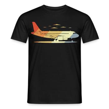 Dessin d’avion Vintage - T-shirt homme - noir - Devant - AI Model Male 178 light (178cm)