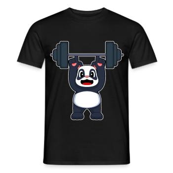 Panda Bodybuilder Langhantel Bodybuilding - Männer T-Shirt - Schwarz - Vorne - AI Model Male 178 light (178cm)