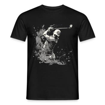 Golfer Zeichnung - Männer T-Shirt - Schwarz - Vorne - AI Model Male 178 light (178cm)