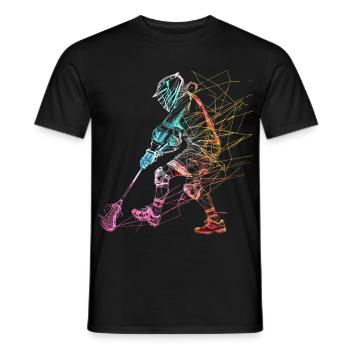 Lacrosse Player Sketch - Men's T-Shirt - black - Front - AI Model Male 178 light (178cm)