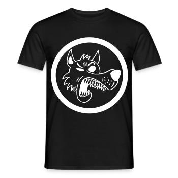 Lustiger Wolf - Männer T-Shirt - Schwarz - Vorne - AI Model Male 178 light (178cm)