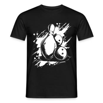 Graphiques de bowling - T-shirt homme - noir - Devant - AI Model Male 178 light (178cm)