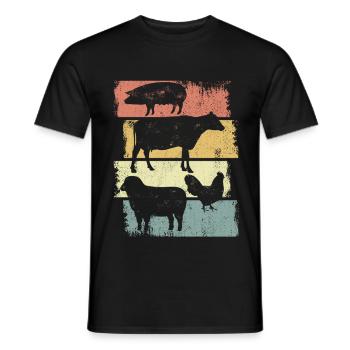 Pig Chicken Sheep Chicken - Men's T-Shirt - black - Front - AI Model Male 178 light (178cm)