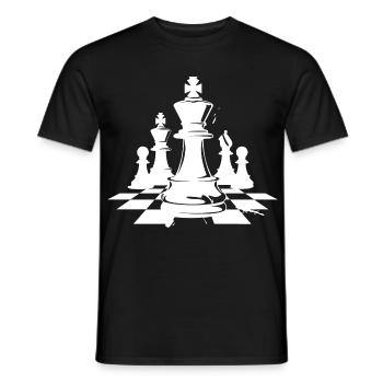 Chess Pieces Drawing - Men's T-Shirt - black - Front - AI Model Male 178 light (178cm)