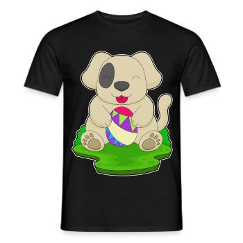 Hund Ostern Osterei - Männer T-Shirt - Schwarz - Vorne - AI Model Male 178 light (178cm)