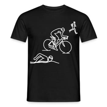 Natation Cyclisme Course à pied - T-shirt homme - noir - Devant - AI Model Male 178 light (178cm)