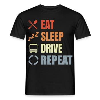 Eat Sleep Drive Repeat - Männer T-Shirt - Schwarz - Vorne - AI Model Male 178 light (178cm)