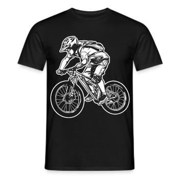 Mountain Biking Cartoon Graphic - Men's T-Shirt - black - Front - AI Model Male 178 light (178cm)
