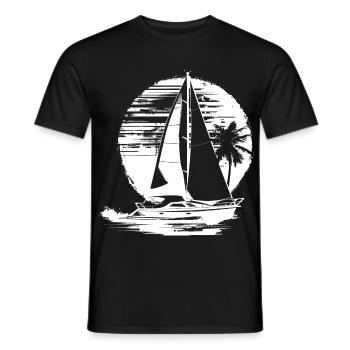Segeln Zeichnung - Männer T-Shirt - Schwarz - Vorne - AI Model Male 178 light (178cm)