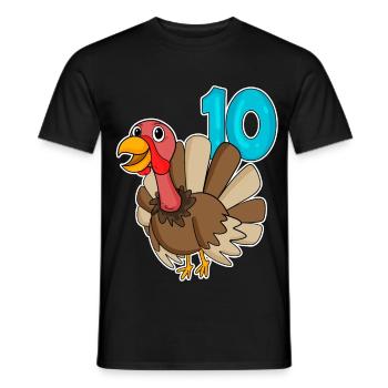 10th Birthday Motif Turkey - Ten - 10 Years - Men's T-Shirt - black - Front - AI Model Male 178 light (178cm)