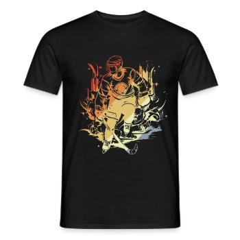 hockey player comic style - Men's T-Shirt - black - Front - AI Model Male 178 light (178cm)