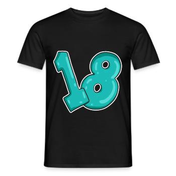 Achtzehn 18 nummer zahl - Männer T-Shirt - Schwarz - Vorne - AI Model Male 178 light (178cm)