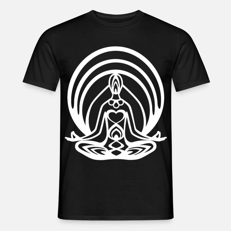 Meditation Lotussitz Chakra - Männer T-Shirt - Schwarz
